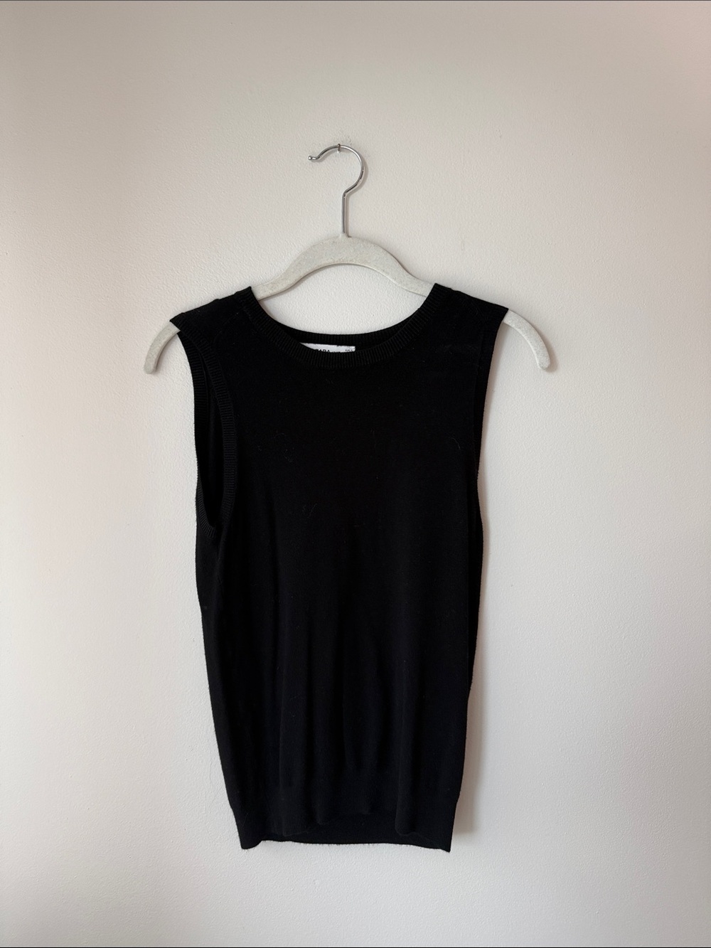 S | Zara Black Sleeveless Knit Tank Top